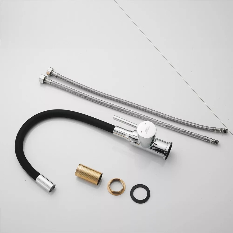 Leziter Corin Álló mosogató csaptelep flexibilis kifolyócsővel, fekete (ZS-7012)