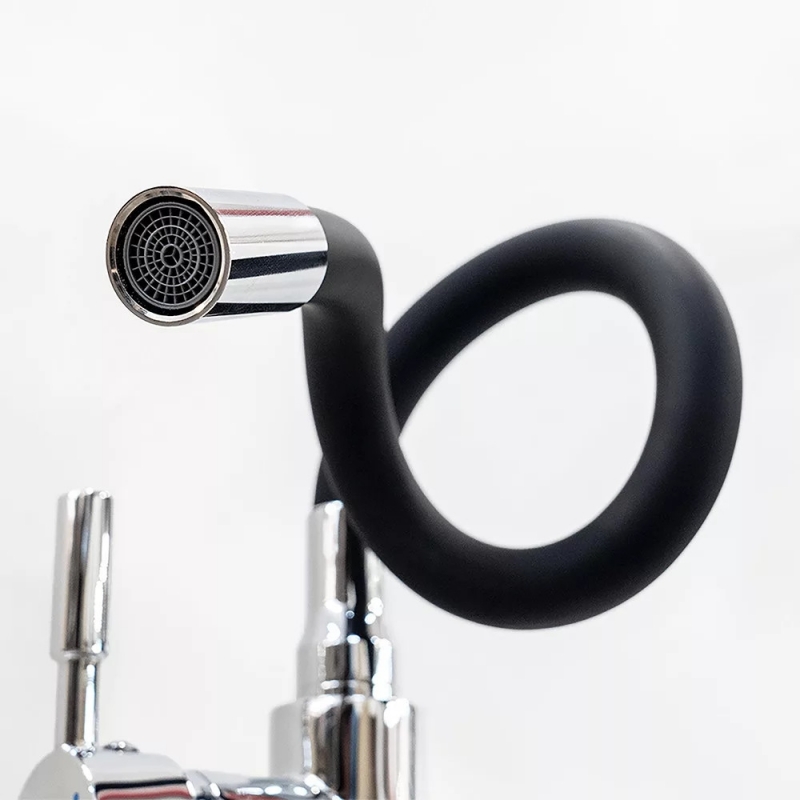 Leziter Corin Álló mosogató csaptelep flexibilis kifolyócsővel, fekete (ZS-7012)