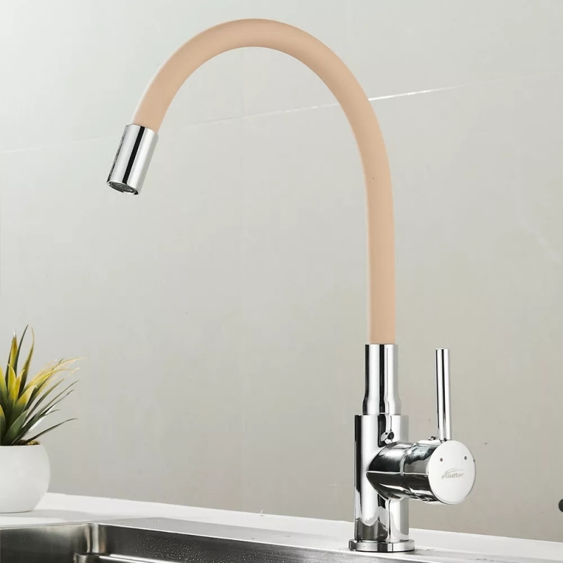 Leziter Corin Álló mosogató csaptelep flexibilis kifolyócsővel, bézs (ZS-7012-BEI)