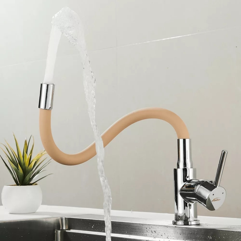 Leziter Corin Álló mosogató csaptelep flexibilis kifolyócsővel, bézs (ZS-7012-BEI)