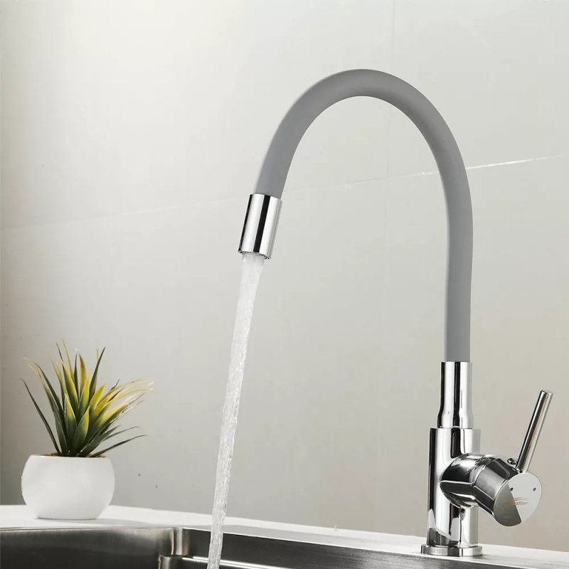 Leziter Corin Álló mosogató csaptelep flexibilis kifolyócsővel, szürke (ZS-7012-GR)