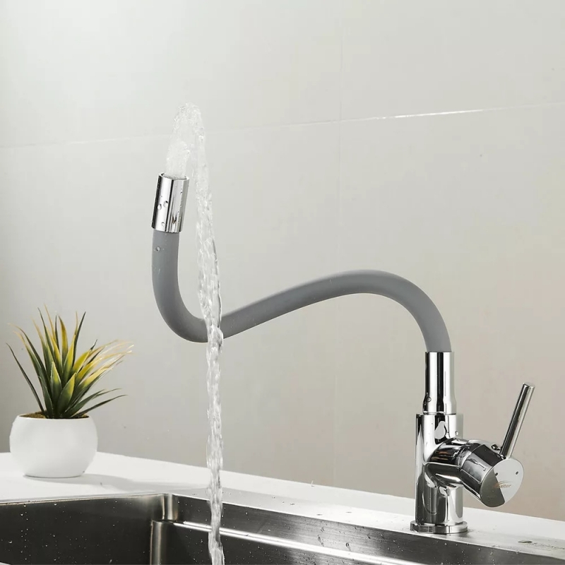 Leziter Corin Álló mosogató csaptelep flexibilis kifolyócsővel, szürke (ZS-7012-GR)