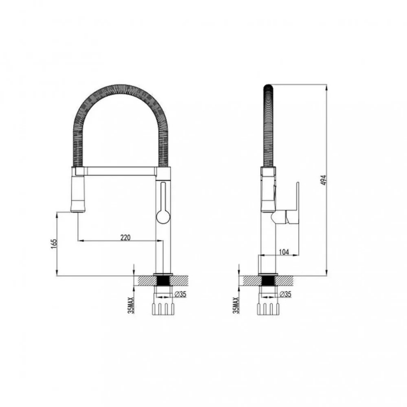 Spring Egykaros mosogató csaptelep kihúzható fejjel (ACS0217)