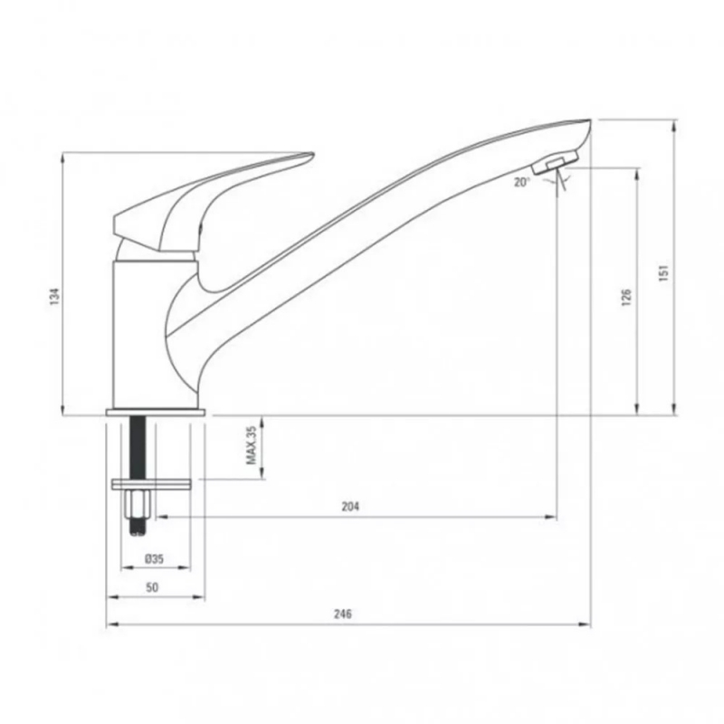 Cynia Egykaros mosogató csaptelep (BCY060M)