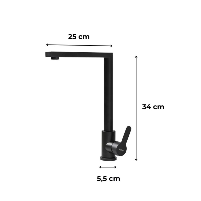 Leziter Valen Egykaros mosogató csaptelep, fekete (ZS-7035-BL)