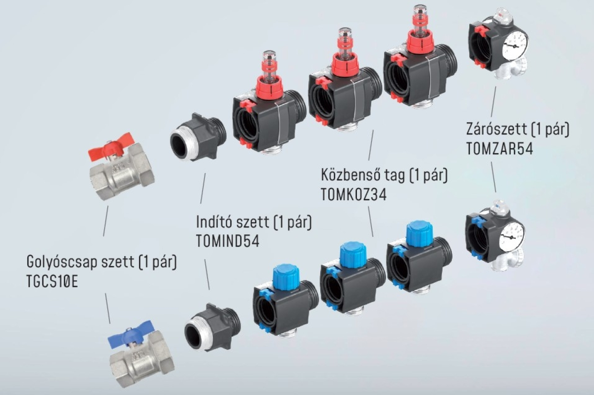TRICOX OCTA Golyóscsap szett 1-5/4 egyenes moduláris osztó-gyűjtő rendszerhez