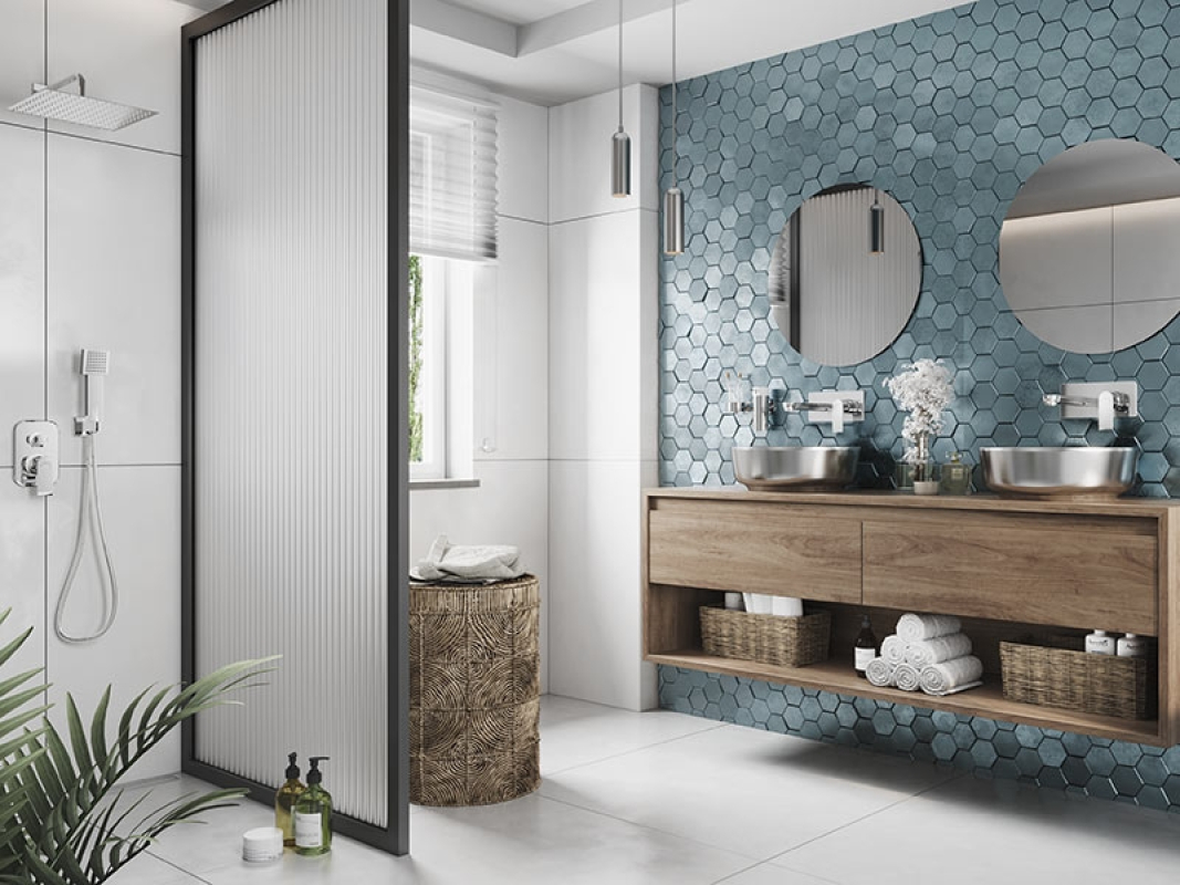 Ferro Smile Fali üveg fogmosópohár tartóval, króm