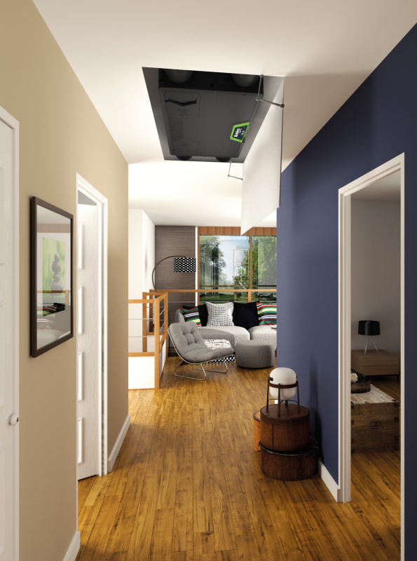 Aereco InspirAir Side V2 Classsic 300 DHU ERV Központi hővisszanyerős szellőztető berendezés entalpia hőcserélővel