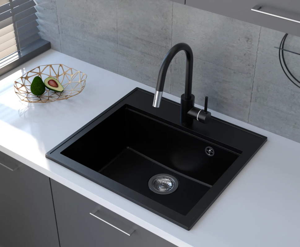 Mofém Zenit Gránit egymedencés mosogatótálca metál fekete 760012801N3