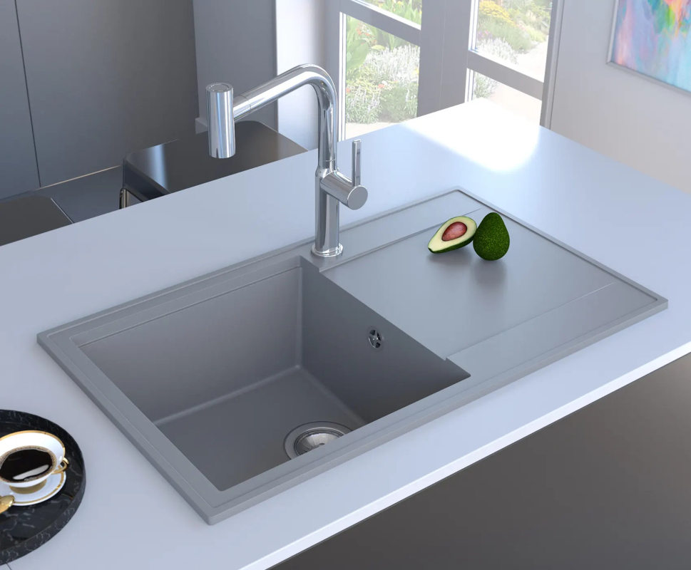 Mofém Zenit Gránit egymedencés mosogatótálca csepegtetővel szürke 760012802G7