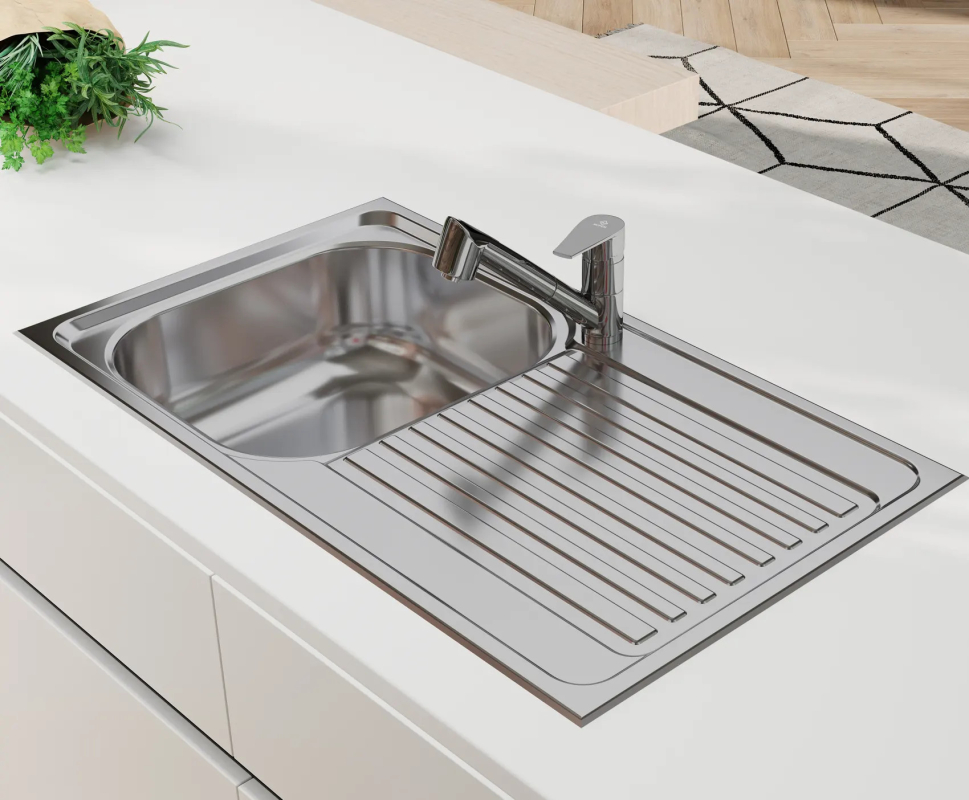 Mofém Infinite Rozsdamentes egymedencés mosogatótálca csepegtetővel 760012809