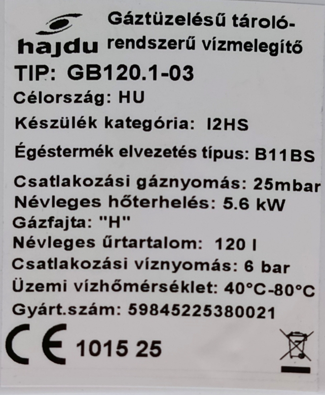 Hajdu GB120.1-03 Fali kéményes gázbojler (csomagolás és termék sérült) 26/73