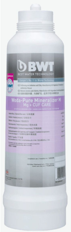 BWT Woda-Pure Mineralizer M Mg+ CUF CARE szűrőpatron és MM vízszűrő fej 3/8