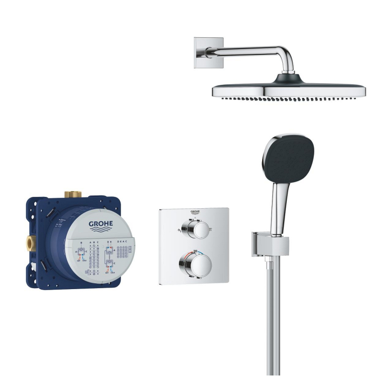 Grohe Precision Termosztátos rejtett zuhanyrendszer Vitalio Comfort 250 fejzuhannyal króm 34882000