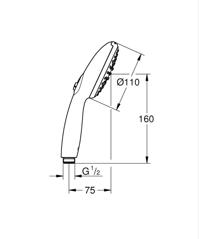 Grohe Vitalio Start 110 Kézi zuhanyfej matt fekete 279462431