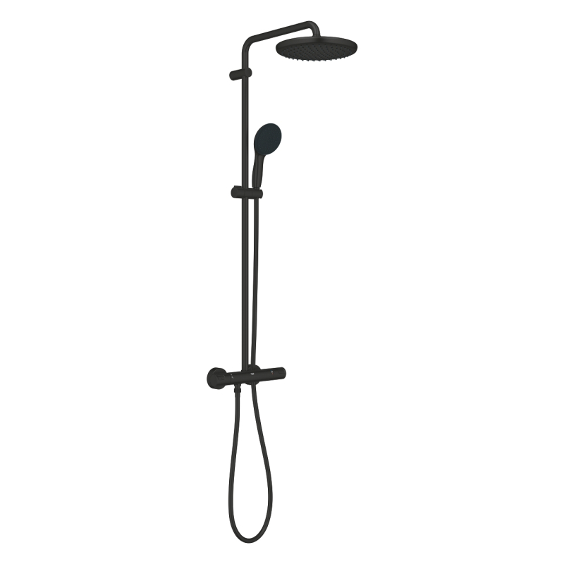 Grohe Vitalio Start System 250 Termosztátos zuhanyrendszer fej- és kézizuhannyal matt fekete 266772431