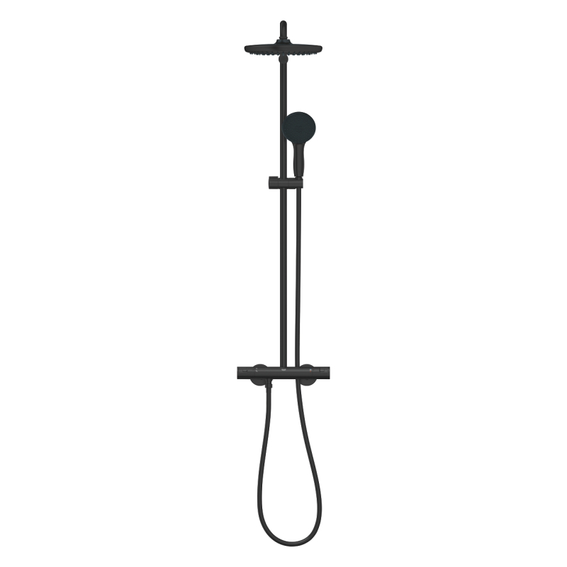 Grohe Vitalio Start System 250 Termosztátos zuhanyrendszer fej- és kézizuhannyal matt fekete 266772431