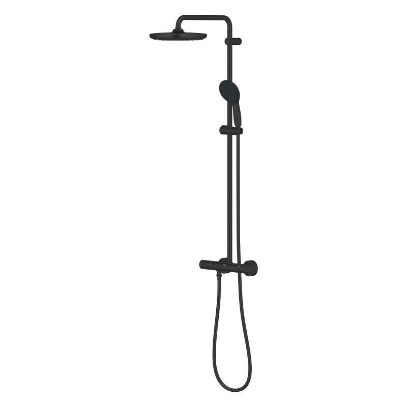 Grohe Vitalio Start System 250 Termosztátos zuhanyrendszer fej- és kézizuhannyal matt fekete 266772431