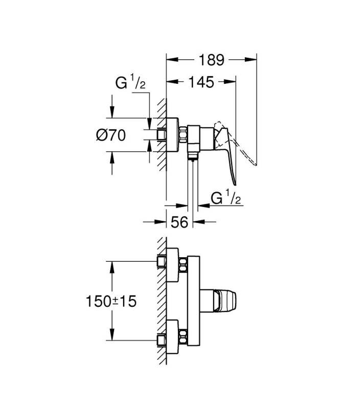 Grohe Dice Egykaros zuhany csaptelep matt fekete 1018742430
