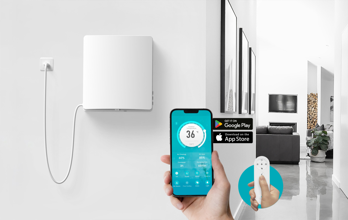 Holtop/Airwoods AV-TTW5-W Decentralizált hővisszanyerős helyiségszellőztető