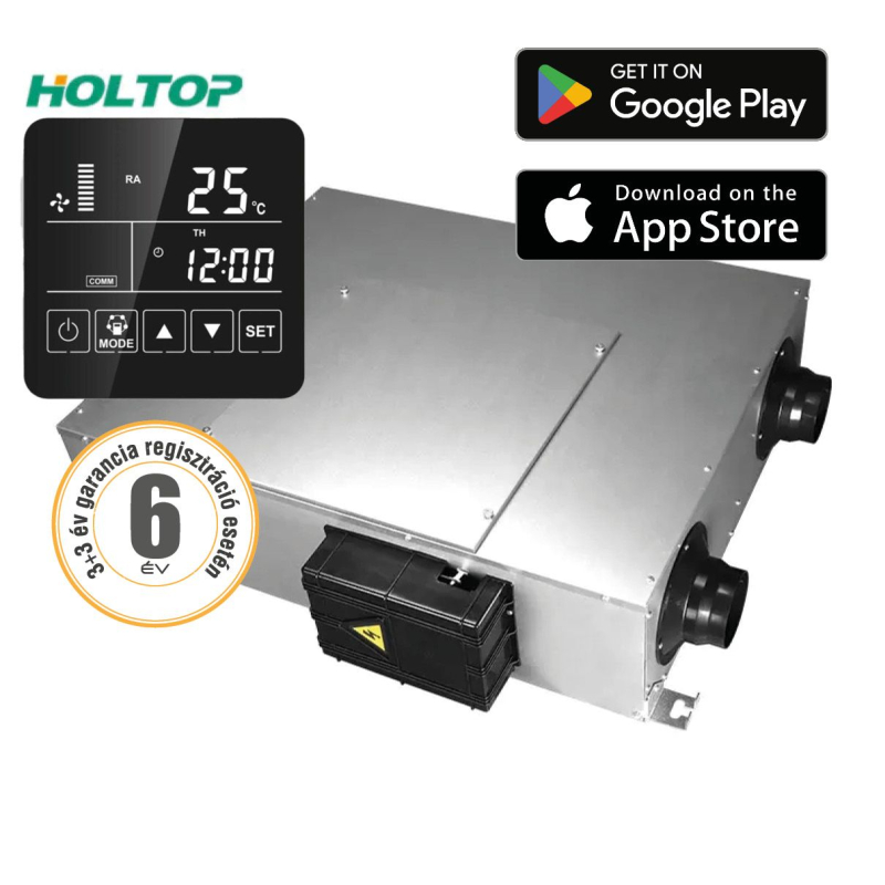 Holtop Eco-Smart Pro Plus XHBQ-D2.5 DMTHC Központi hővisszanyerős szellőztető entalpia hőcserélővel