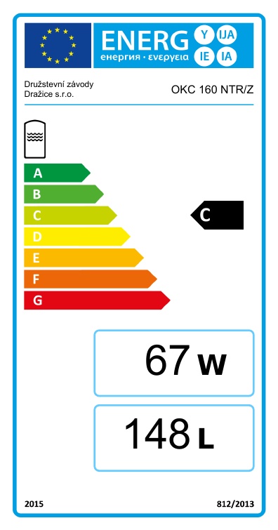 Drazice OKC 160 NTR/Z Fali 1 hőcserélős indirekt tároló