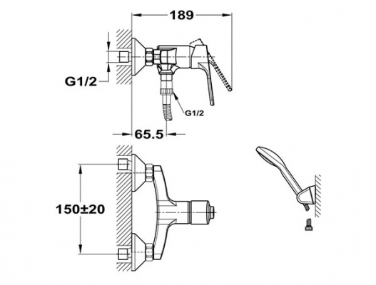 Mofém PRO Zuhany csaptelep zuhanyszettel 153-1701-00