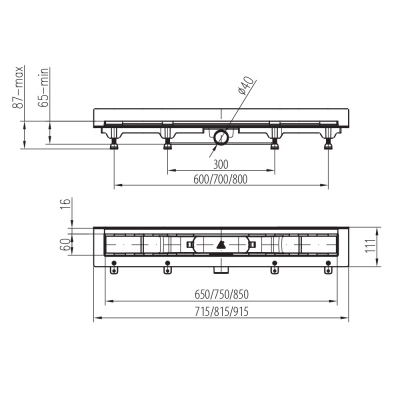 Mofém Linear Sarok Zuhanyfolyóka MLS-650 Drops