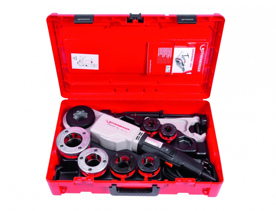 Rothenberger SUPERTRONIC 2000 Kézi elektromos menetmetsző készlet 1/2-2