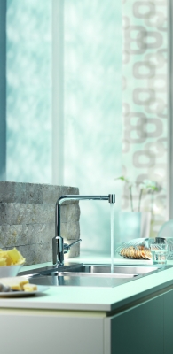 Kludi L-INE Mosogató csaptelep elfordítható és kihúzható teleszkópos kifolyóval 428210577