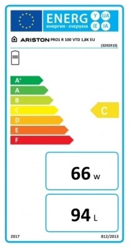 Ariston PRO1 R 100 VTD 1,8K EU Fali villanybojler 1 hőcserélős elektromos fűtéssel 100 literes (jobbos)