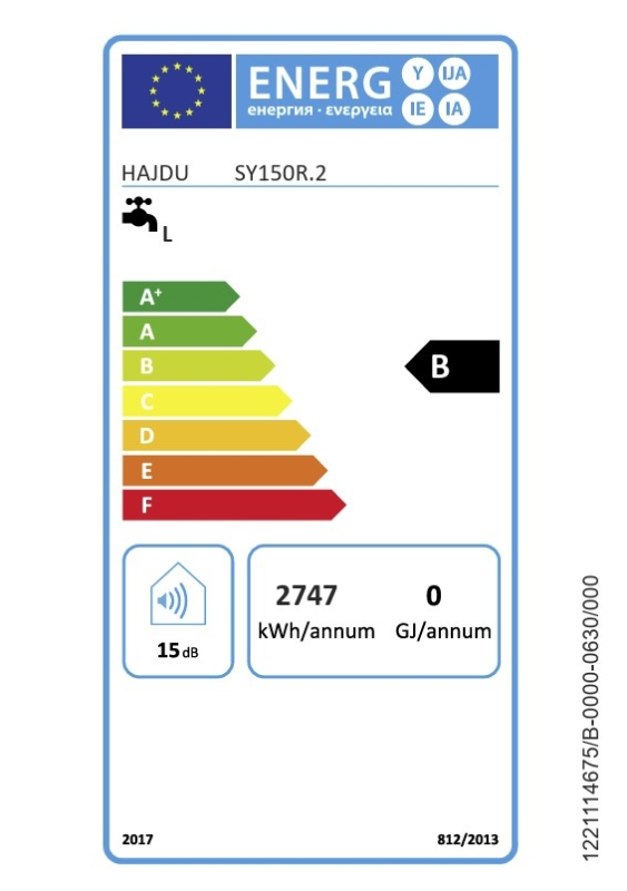 Hajdu Smiley SY150R.2 Villanybojler rétegfűtéssel