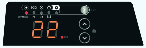 Atlantic F125 D 500 W Elektromos konvektor falra szerelhető kivitel programozható LCD kijelzős termosztáttal dugvillával