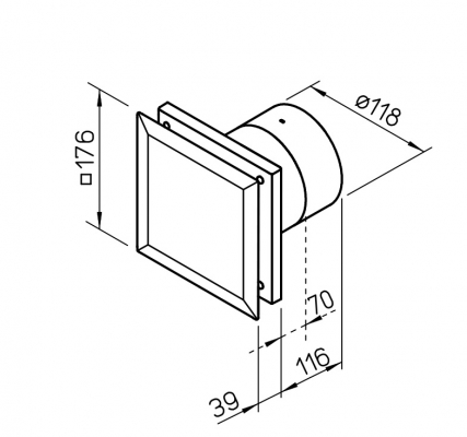 Helios M1/120 F MiniVent Kisventilátor páratartalom érzékelős visszacsapó szeleppel (H00006364)
