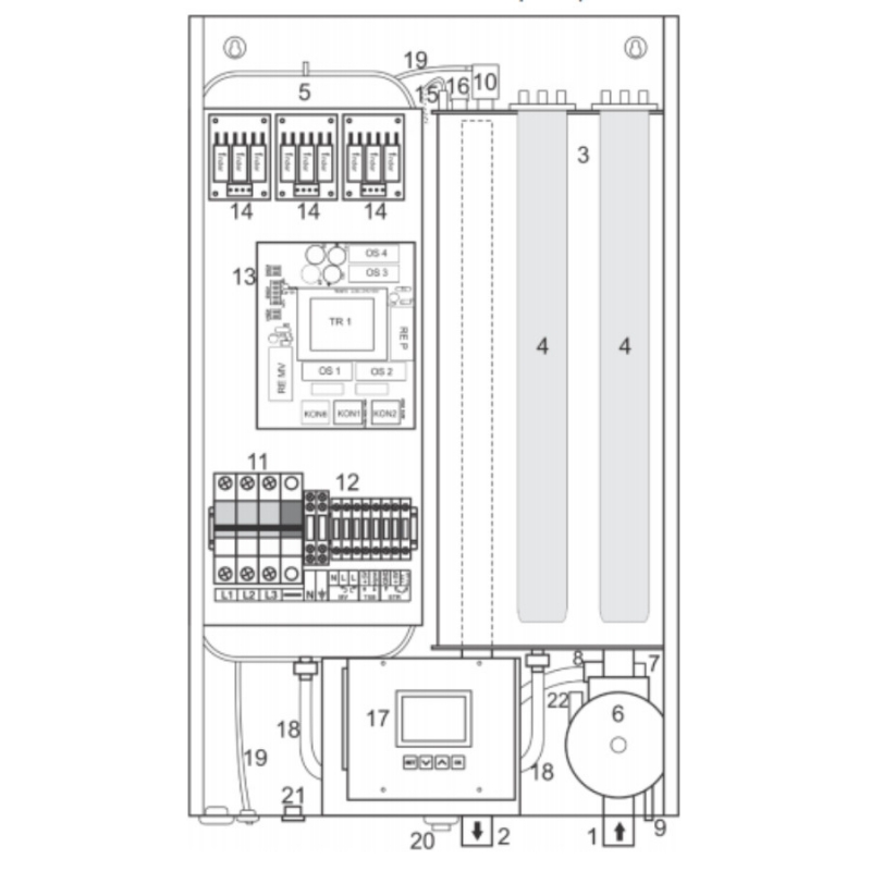 Centrometal El-Cm Compact ePlus 18 kW Vízteres elektromos kazán HMV tároló előkészítéssel