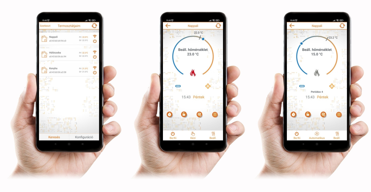 Computherm E400RF Wifi termosztát vezeték nélküli érintőgombos vezérlővel