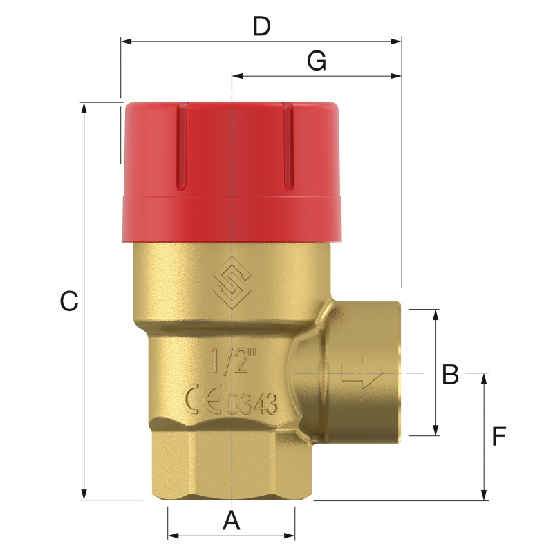 Flamco Prescor 3/4x3/4 - 3 bar Biztonsági szelep (27025)