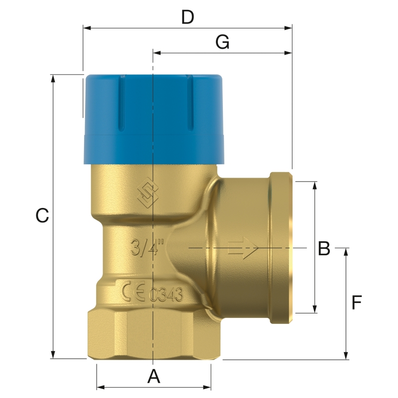 Flamco Prescor B 1x5/4 - 8 bar Biztonsági szelep (29006)