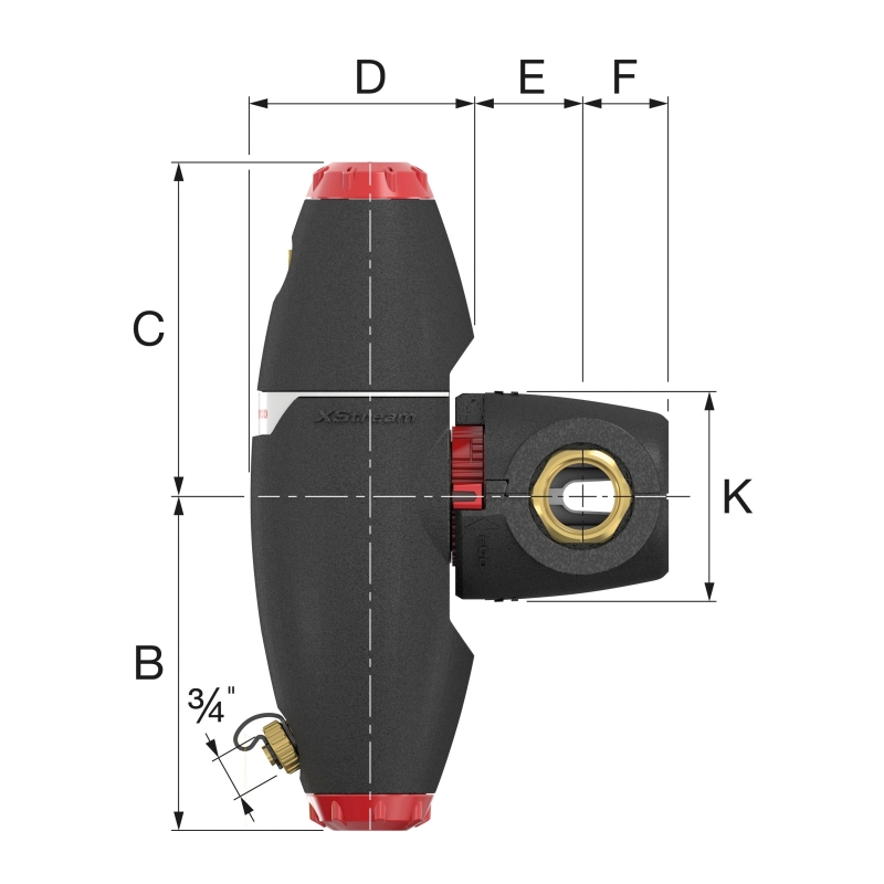 Flamco Xstream Vent-Clean Kombinált mágneses lég- és iszapleválasztó szigeteléssel 5/4 BM (11063)