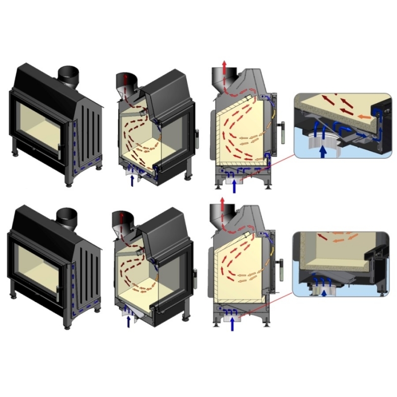 Kratki Zibi PF Lemez kandalló 11 kW síküveggel