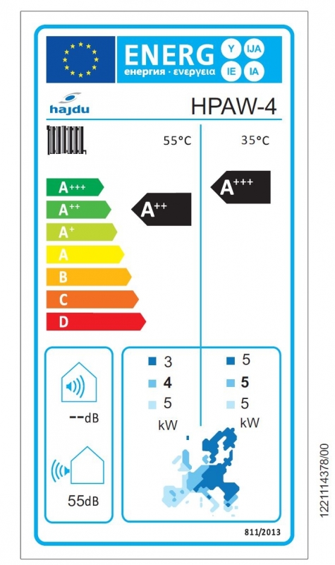 Hajdu HPAW-4 Monoblokkos levegő-víz hőszivattyú 4 kW 1 fázisra