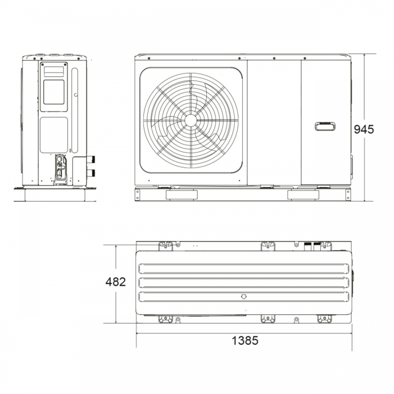 Hajdu HPAW-14 3N Monoblokkos levegő-víz hőszivattyú 14 kW 3 fázisra