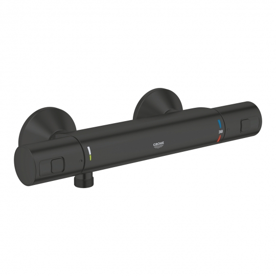 Grohe Precision Start Termosztátos Zuhanycsaptelep zuhanyszett nélkül matt fekete 345942430