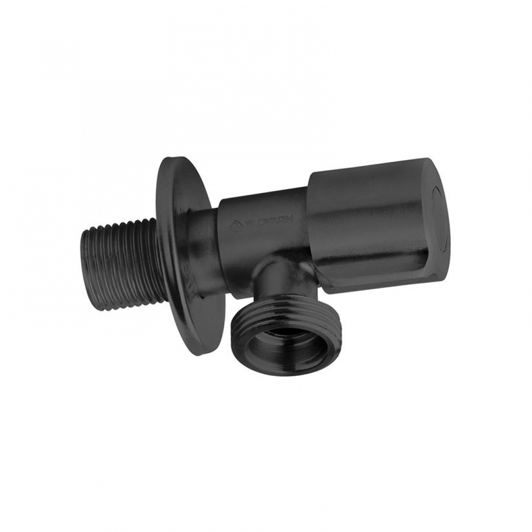 Slovarm golyóscsap mosógéphez, rozsdamentes acél sarokszelep 1/2-3/4 fekete 400266