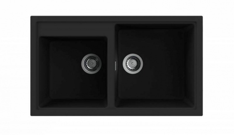 Nodor NorGranite 86.50 2B BK Gránit Mosogatótálca dupla medencés fekete 4070