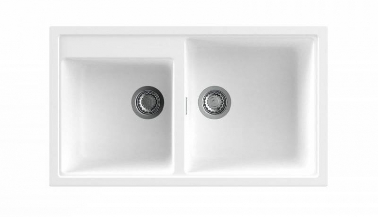 Nodor NorGranite 86.50 2B WH Gránit Mosogatótálca dupla medencés fehér 4072