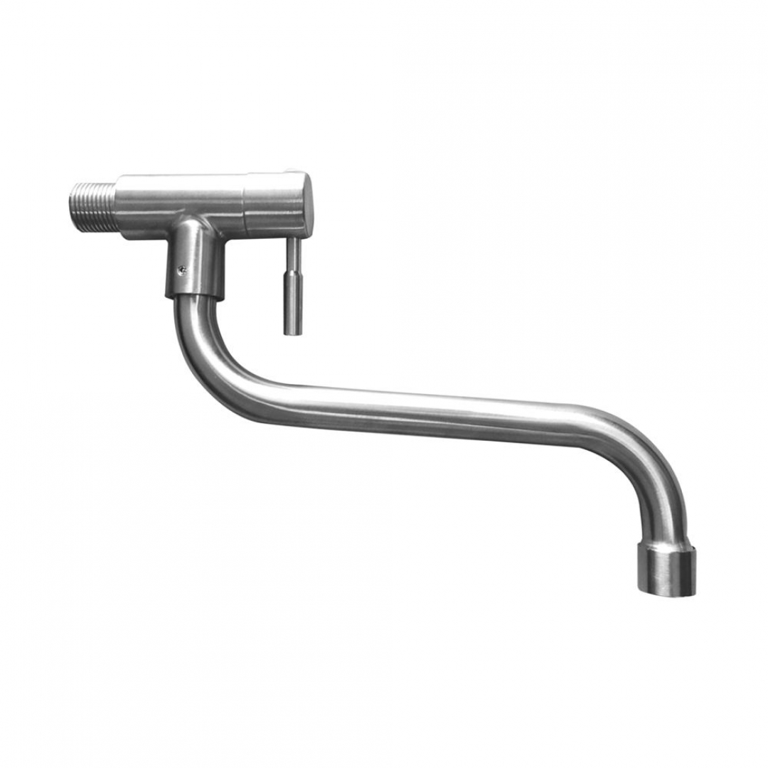 Slovarm Epika falra szerelhető szelep alsó forgó kifolyóval, rozsdamentes acél, kerámia tetejű 485000