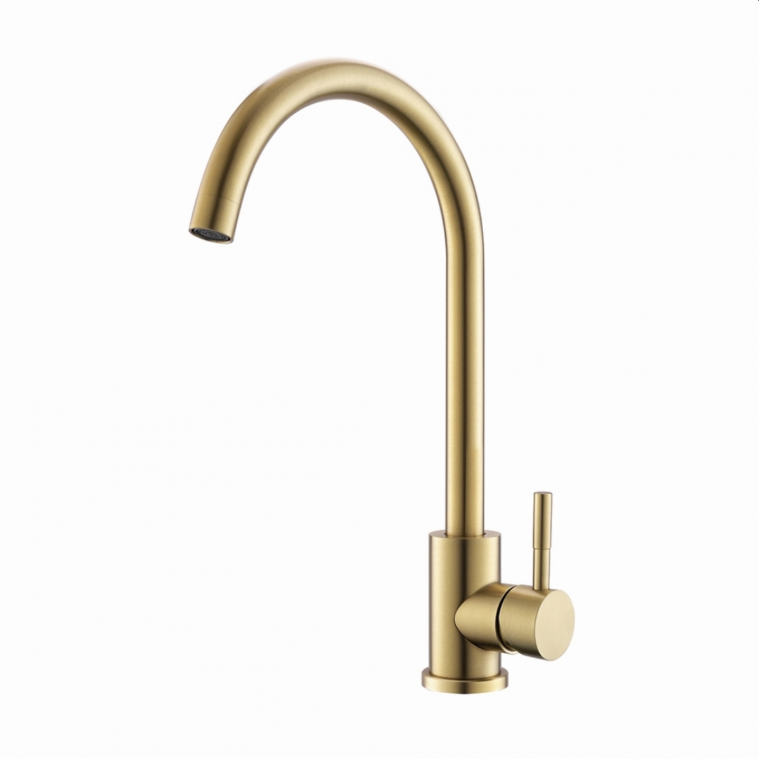 Slovarm Sibela mosogató csaptelep, rozsdamentes acélból, forgatható kifolyócsővel arany 486006