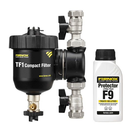 FERNOX TF1 Compact filter mágneses iszapleválasztó 22 + F9 inhibitorral