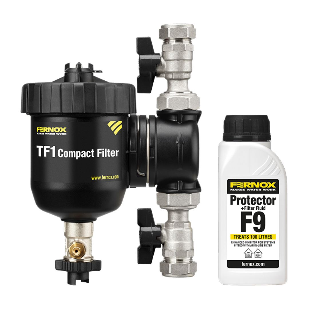 FERNOX TF1 Compact filter mágneses iszapleválasztó 22 + F9 inhibitorral